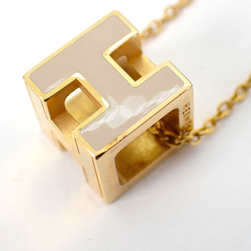 HERMES H-Cube Gold x Greige Necklace - Picture 7 of 10